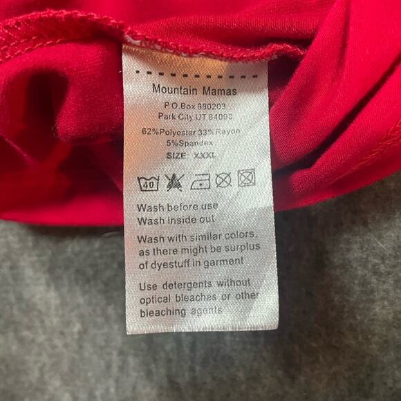 Mountain Mamas Red‎ Blouse Women’s Size XXXL Basic Stretch - Picture 10 of 10